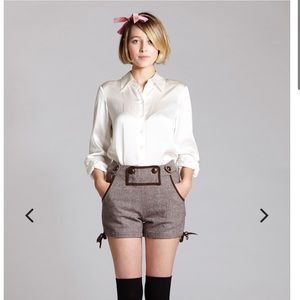 Brown Lederhosen shorts L’Ecole des Femmes NWT
